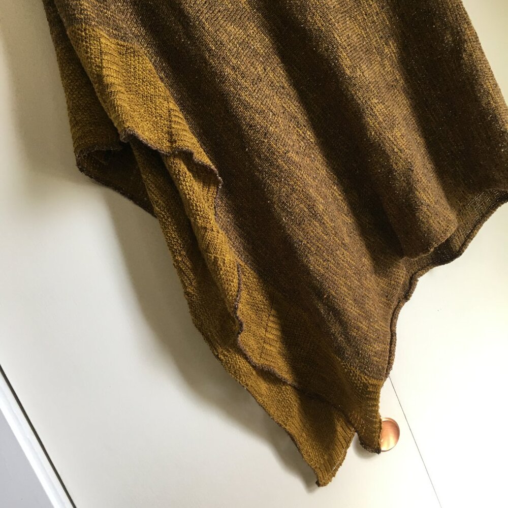 Bill Baber Scotland Linen Cotton Knit Cape Shawl Harvest Gold One Size - Picture 9 of 16